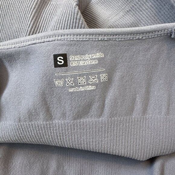 Seamless Light Gray Ribbed Tank Top 92% Polyamide 8% Elastane Small - Picture 3 of 4